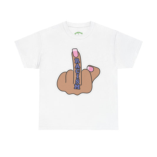 Graphic Tee Middle Finger RACISM Protest Shirt Sizes S–5XL