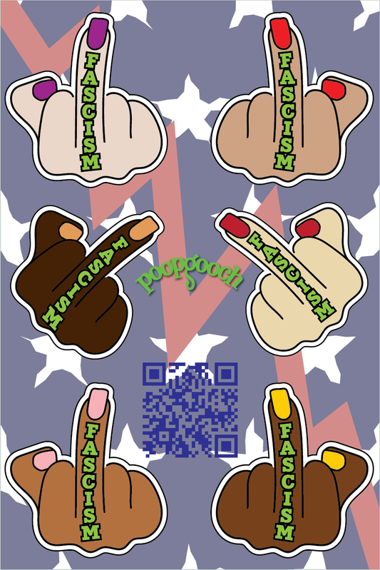 FUCK FASCISM sticker sheet
