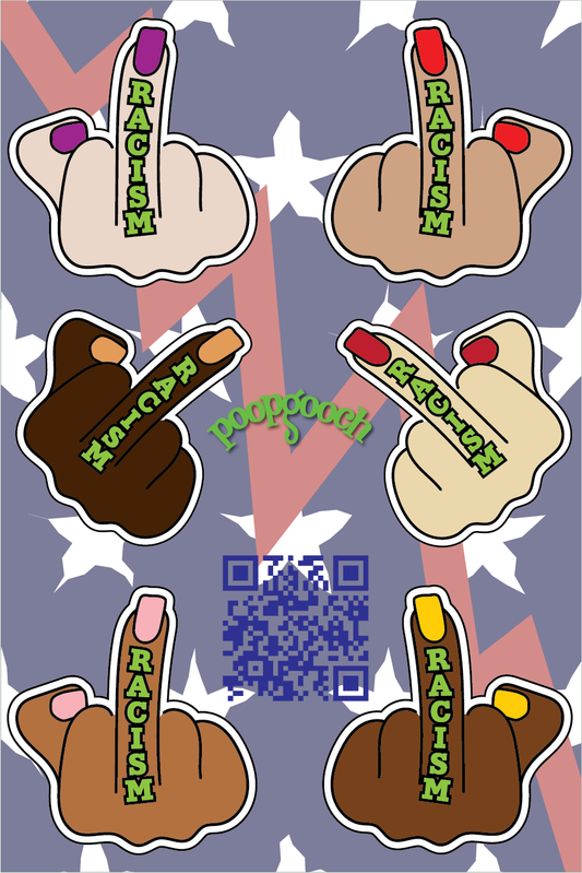 FUCK RACISM sticker sheet