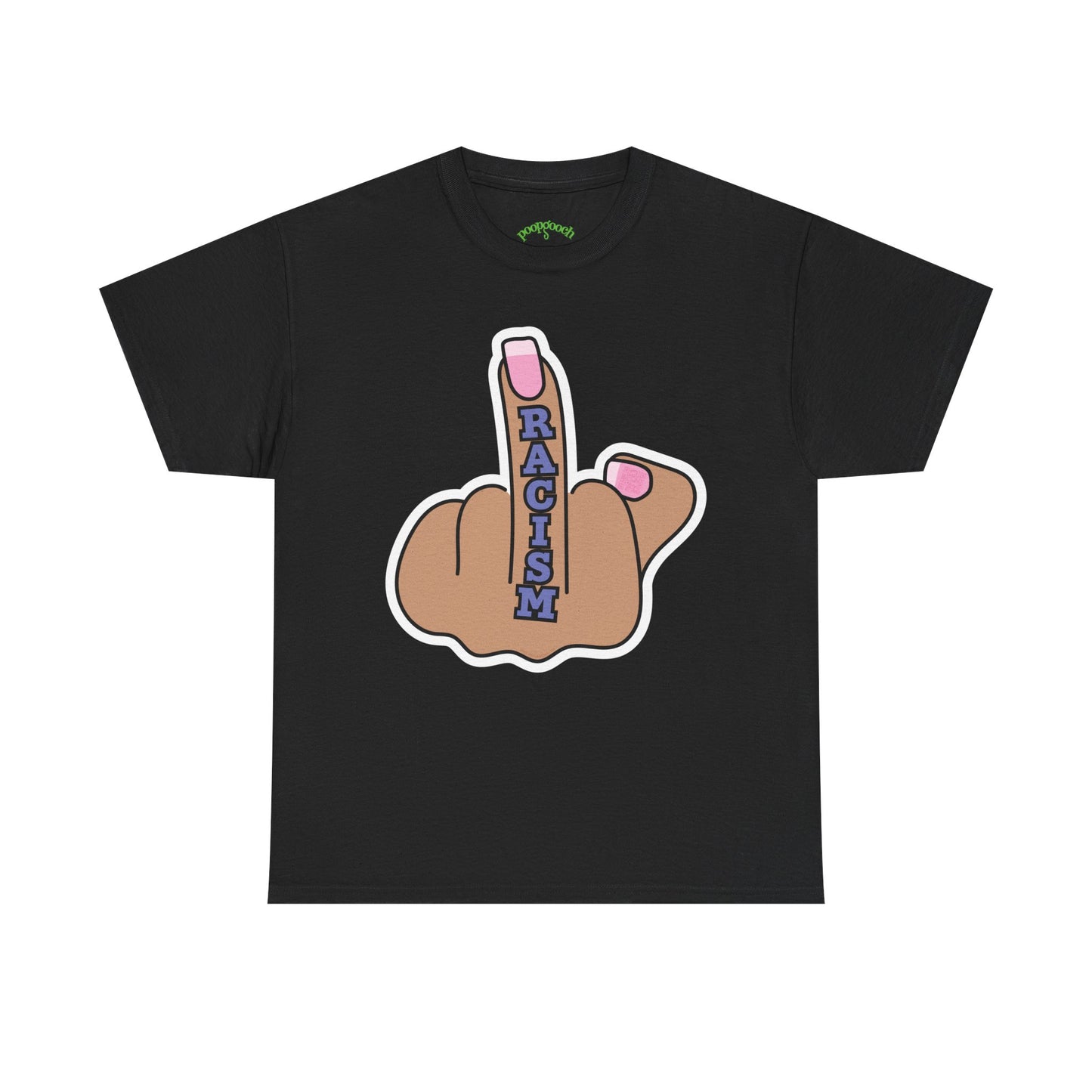Graphic Tee Middle Finger RACISM Protest Shirt Sizes S–5XL