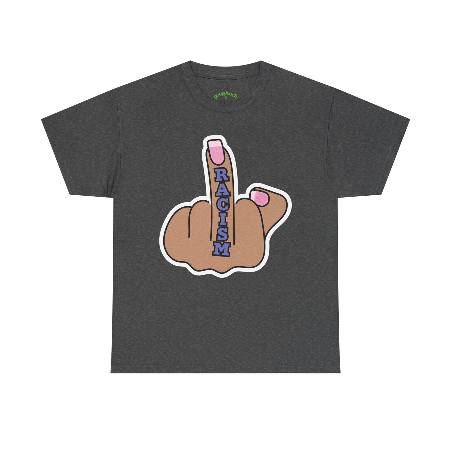 Graphic Tee Middle Finger RACISM Protest Shirt Sizes S–5XL