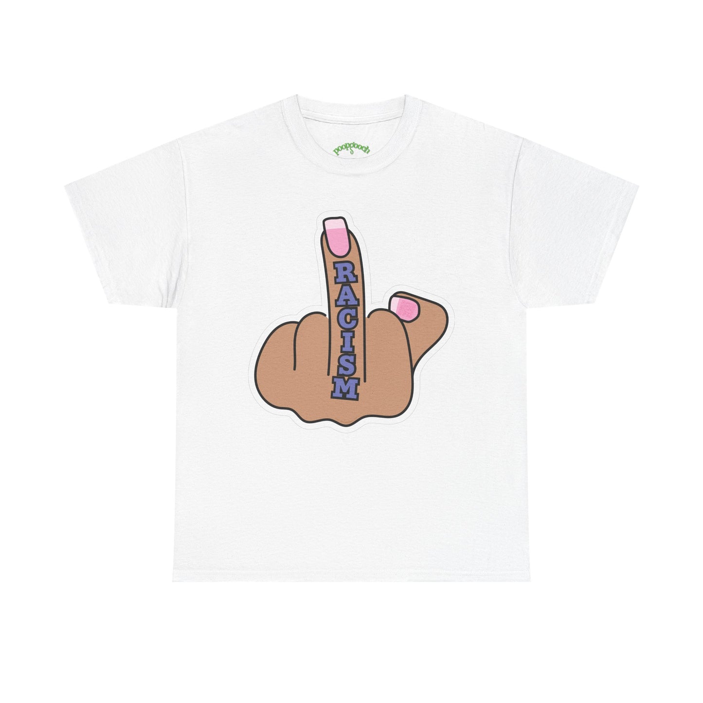 Graphic Tee Middle Finger RACISM Protest Shirt Sizes S–5XL