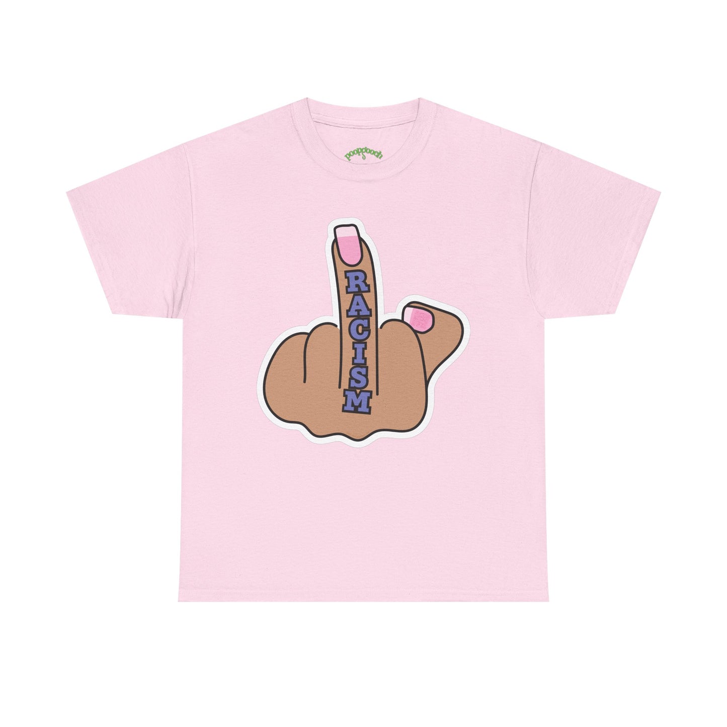 Graphic Tee Middle Finger RACISM Protest Shirt Sizes S–5XL