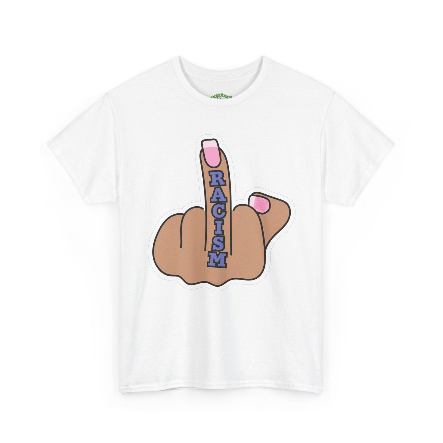 Graphic Tee Middle Finger RACISM Protest Shirt Sizes S–5XL