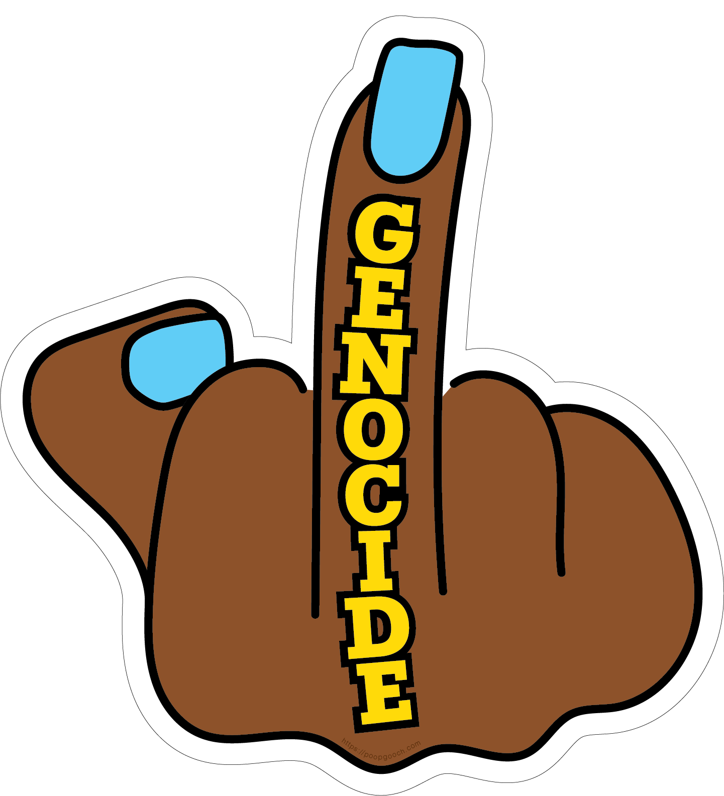 FUCK GENOCIDE 20" x 22" Reflective Aluminum Sign